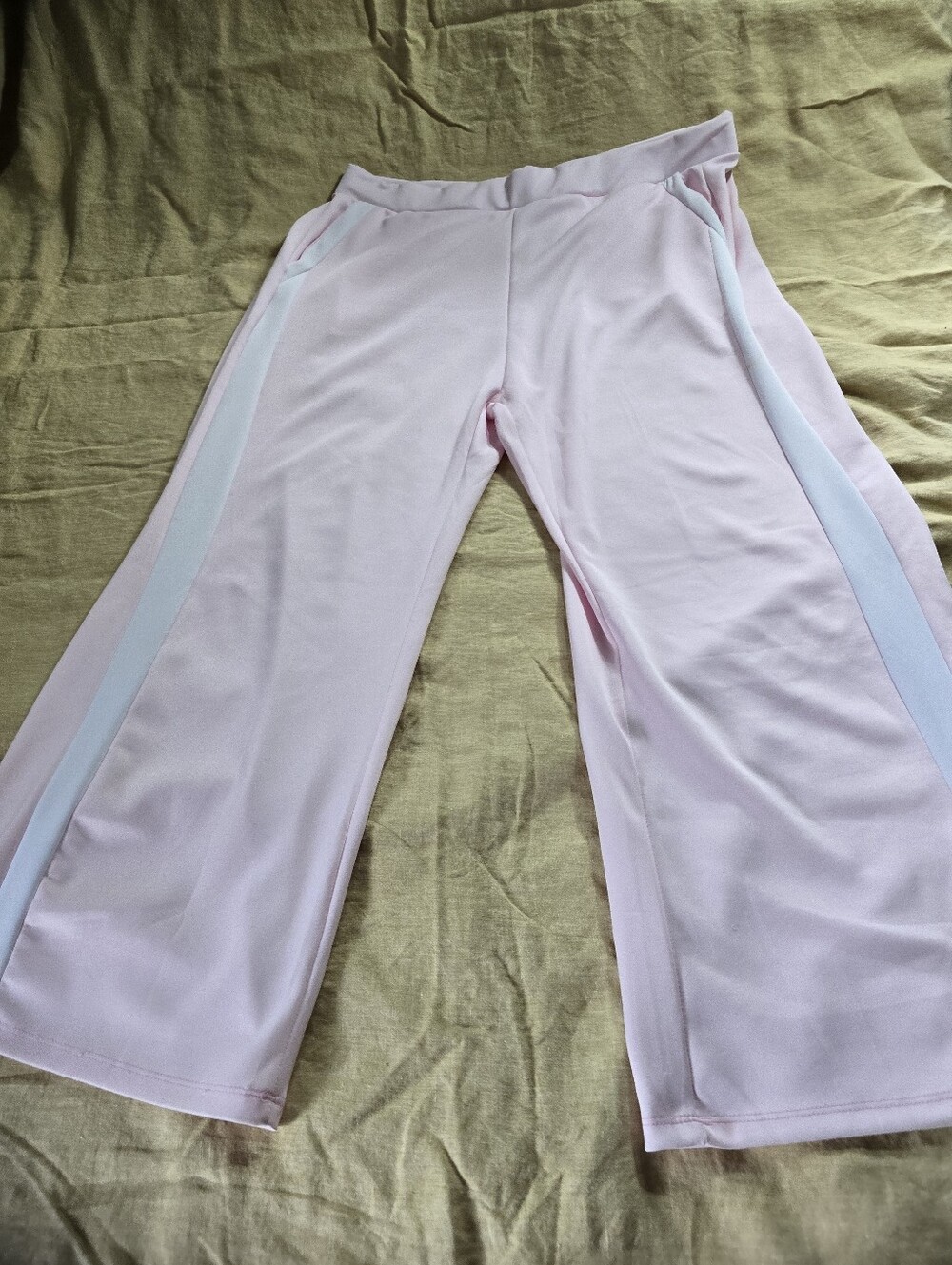 Women's Pink Track Pants with White Stripes Size 4X New